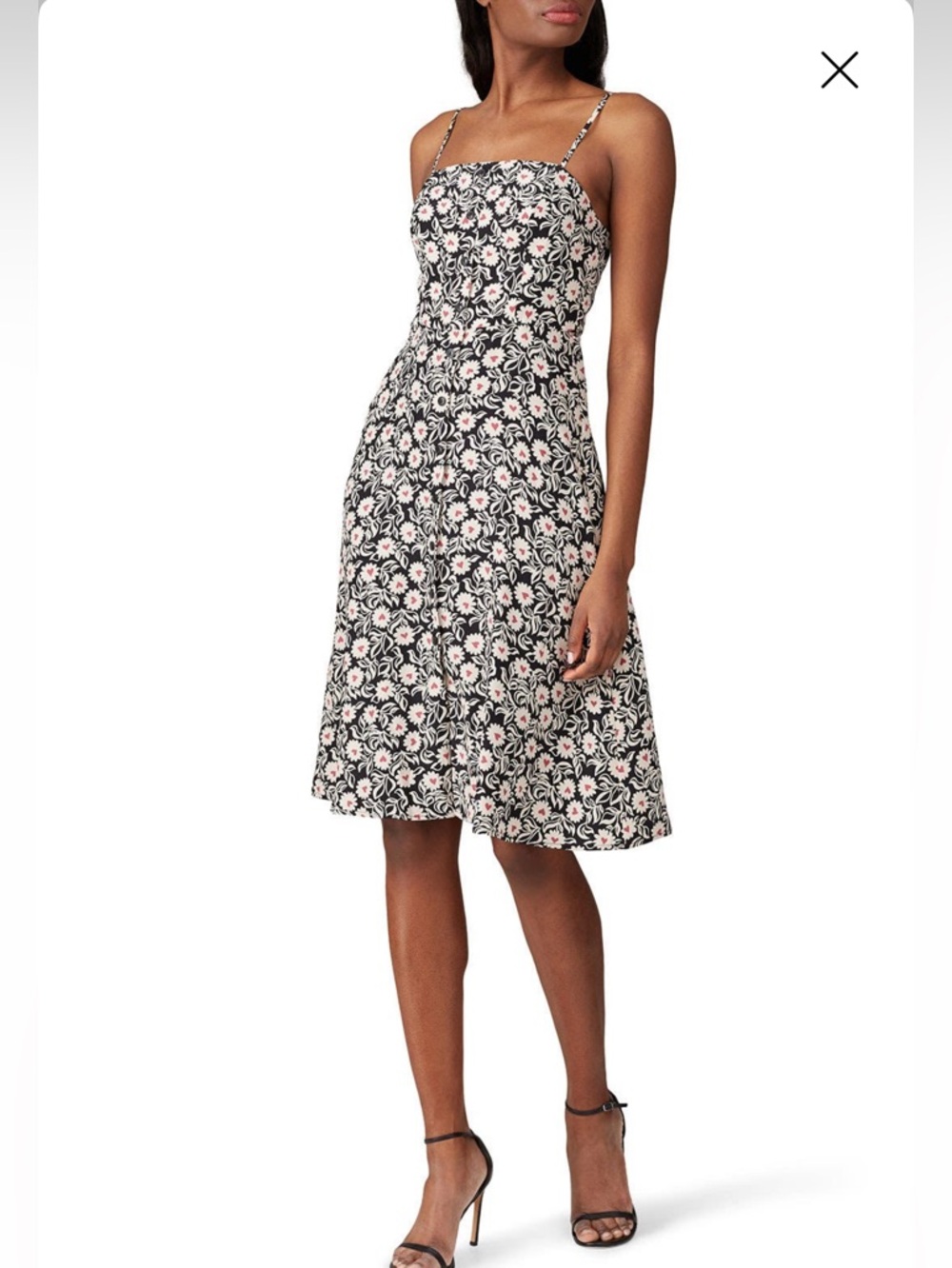 HVN Atlanta Floral Hearts Silk
Button Front dress  Sz 12